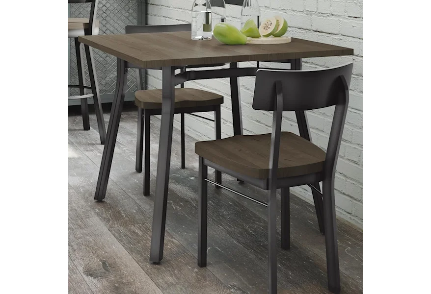 Industrial - Amisco Moris Table with Distressed Solid Birch Top by Amisco at Esprit Decor Home Furnishings